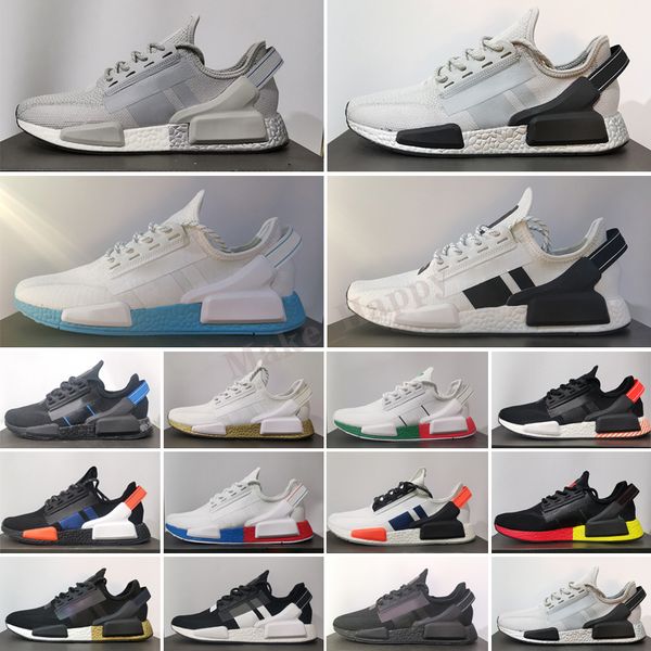 

r1 v2 men women run shoes mexico city white core black bright volt aqua tones gold metallic carbon sports sneakers