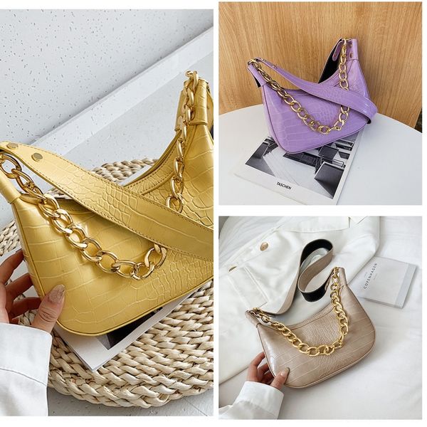 

eyjmp minority women's 2020 new shoulder crocodile pattern armpit korean stick 1ukk1 pu chain shoulder bag law version versatile bag