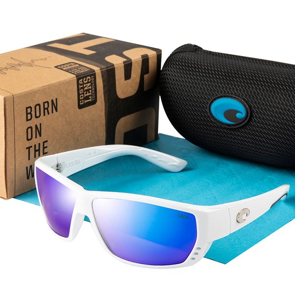 

580p tuna alley brand polarized sunglasses men driving eyewear costa coating sport sunglasses male sun glasses square frame uv400, White;black