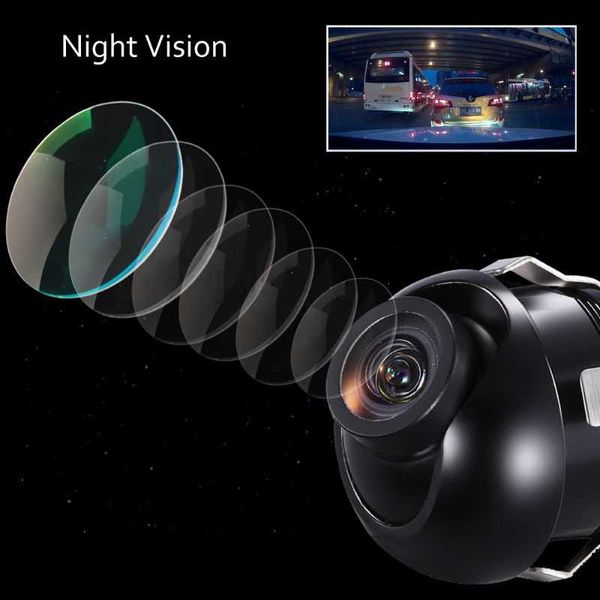Câmeras de visão traseira do carro sensores de estacionamento à prova dwaterproof água rotatable hd reverso câmera cam backup night vision1259q