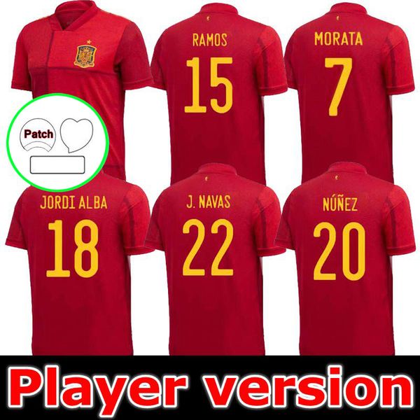 

thail 2020 spain player version soccer jersey 20 21 romas paco alcacer asensio morata isco iniesta thiago saul 2019 2020 sports footba, Black;yellow