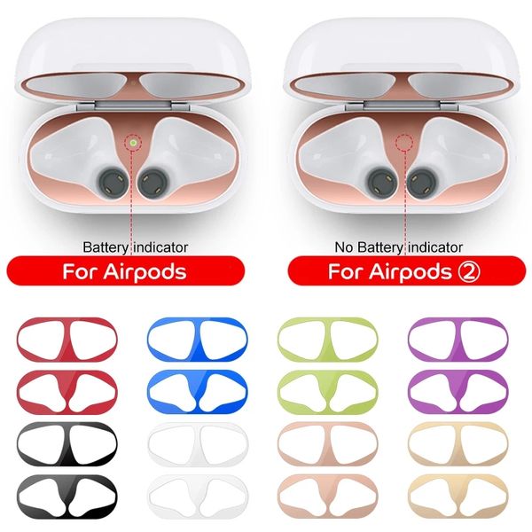 

metal dust guard for apple airpods 1 2 case cover accessories protection sticker skin protecting airpods pro 1 2 from iron shavings