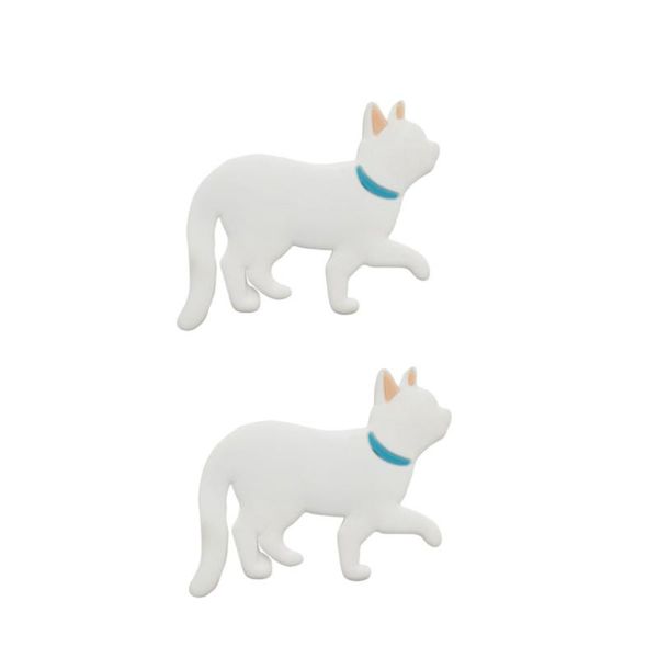 

2pcs cartoon fridge magnets adorable cat sticker magnetic hooks fridge pasters refrigerator supplies (white)