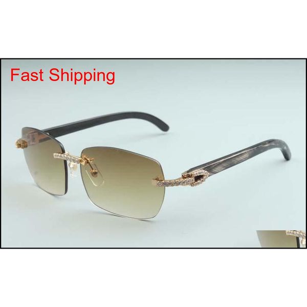 

factory outlet latest a8-b3524012 diamond natural black pattern horn diamond lens sunglasses fashion men qyljfe new_dhbest
