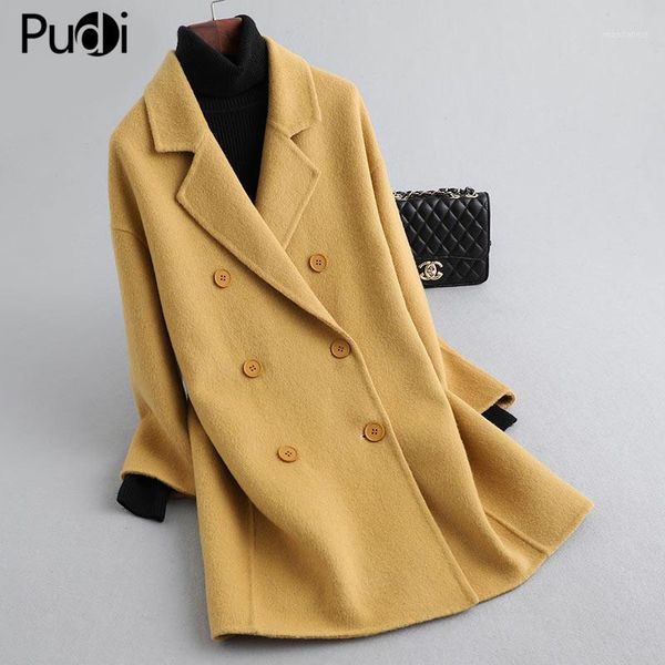 

pudi women wool blends coat jacket winter warm fashion outwear a395091, Black