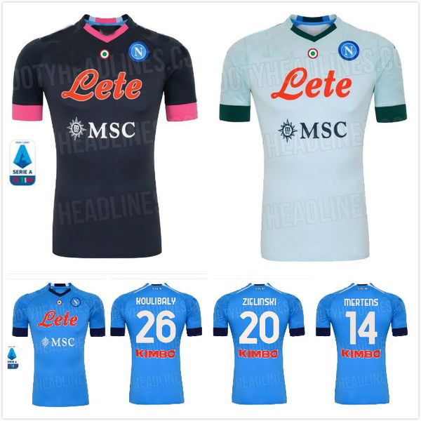 

взрослый kids kit 20 21 наполь футбол джерси главная 2020 2021 неаполь зилинский хэмсик insigne mertens callejon player rog футбольные рубаш, Black;yellow