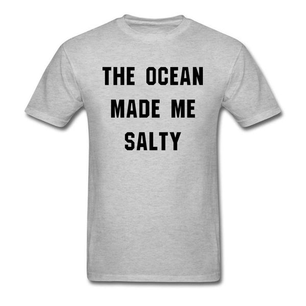 

sport the ocean made me salty 2018 family t-shirts crewneck 100% cotton fabric tees students t shirt lovers day