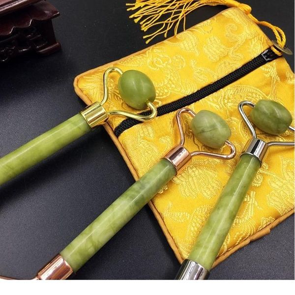 

1pc natural jade roller slimming face massager facial slim massage rollers beauty lifting double head health care to jllmla
