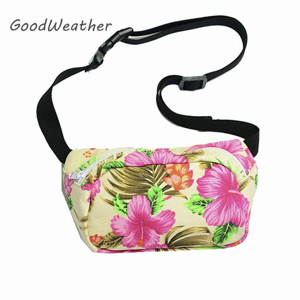 

designer bag belt women 2020 casual hip bag floral print canvas female hips soft woman handbag belt