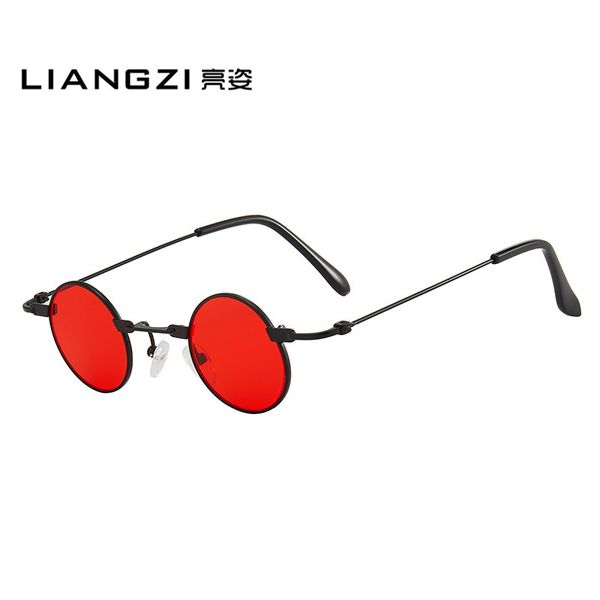 

sunglasses steampunk women men 2021 uv400 round quay sun glasses red yellow blue pink masculino, White;black