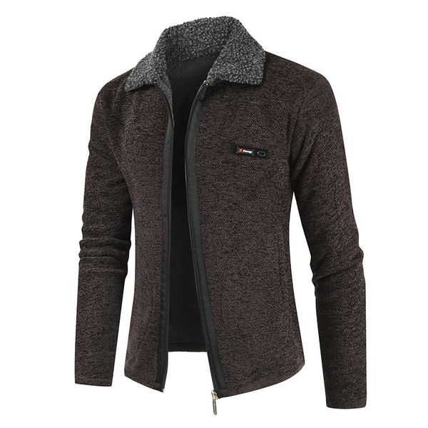 

2019 winter mens coat and jackets solid slim fit thick fur wool coats men fashion warm men's cashmere jacket streetwear, Black;brown