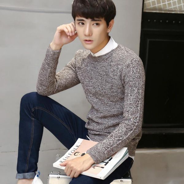 

nice autumn winter sweater men o-neck pullover knitting patterns warm sweaters blusao masculin male sweaters xxl 511, White;black