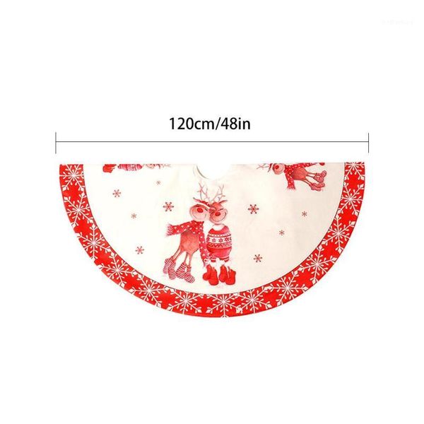 

christmas decorations 48inch double deer tree skirt innovative personality 120cm made of flannel non-woven bottom decoration1