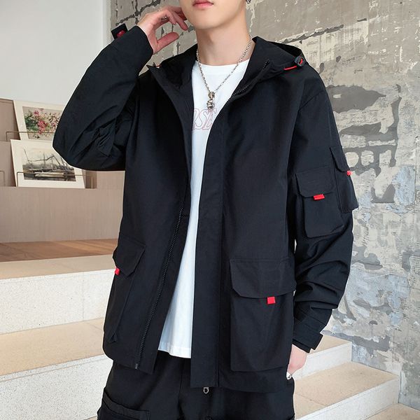 

ins super fire hooded work jacket men's new loose and fashionable casual coat in autumn of 2019, Black;brown