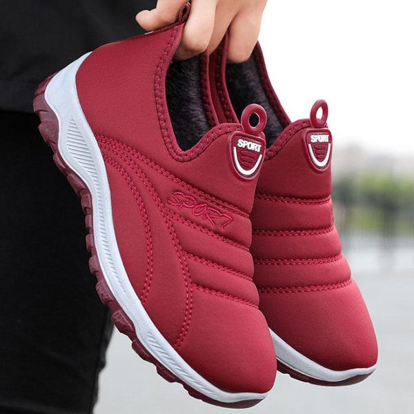 

casual women's winter ankle boots fur warm woman flat cotton shoes boot waterproof luxury female booties snow boots for women, Black