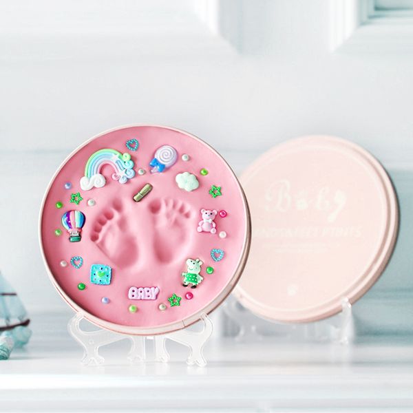 

safe newborn baby souvenirs hand foot print baby handprint footprint mud maker keepsake soft clay baby items for newboms gift lj201105