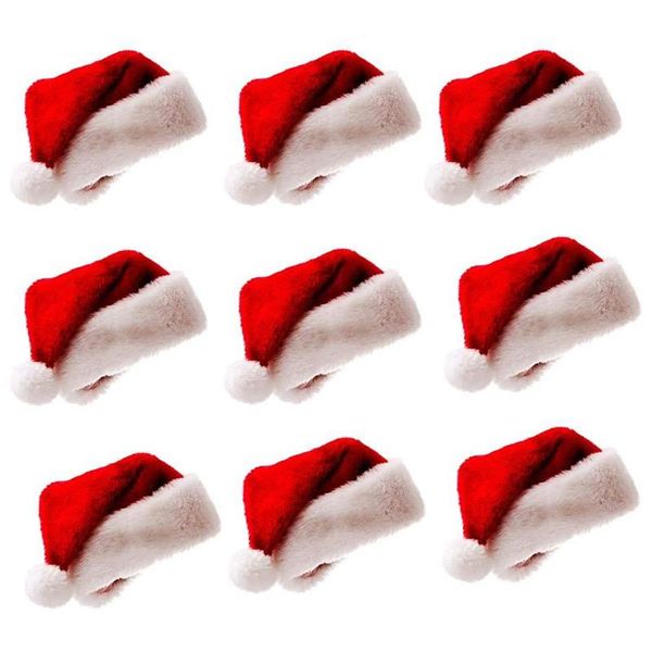 

9 packs christmas decorations pet christmas hats dog hats plush