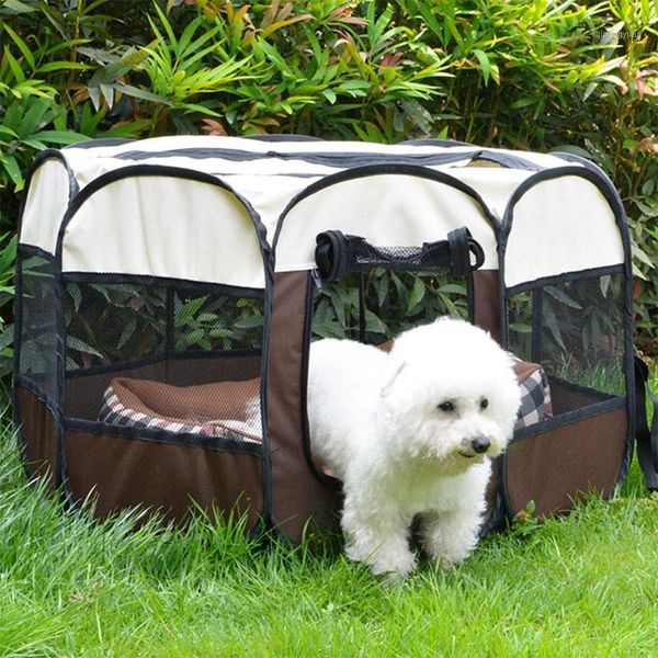 

portable foldable dog cage pet tent houses playpen puppy kennel easy operation octagon fence outdoor for small large dogs crate1