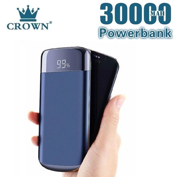 

power bank 30000mah 2 usb внешняя батарея водить powerbank портативный мобильный телефон зарядное устройство для смарт-телефона бесплатная д