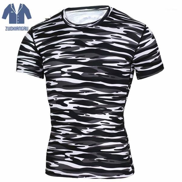

men's t-shirts compression shirts camouflage crossfit shirt fitness men tights bodybuilding t-shirt workout base layer brand clothing, White;black