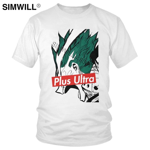 

sport japanese manga izuku midoriya tee men cool short sleeved pure cotton plus ultra t-shirt anime boku no hero academia t-shirt