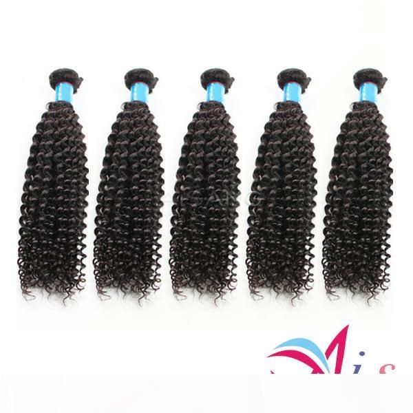 

7a brazilian hair kinky curly human hair weave bundles human hair, Black