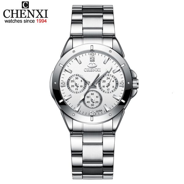 

chenxi women fashion watch all stainless steel women quartz watches waterproof and shockproof clock, Silver