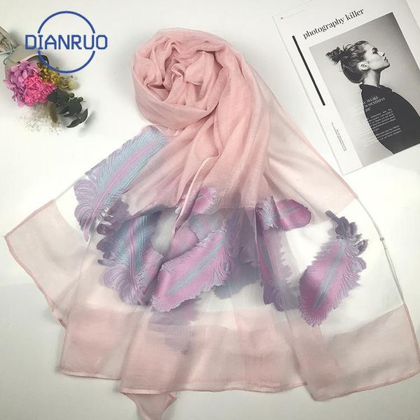 

scarves dianruo 2021 spring summer women scarf fashion hollow embroidery silk lady shawls and wraps sunscreen beach stoles r555, Blue;gray