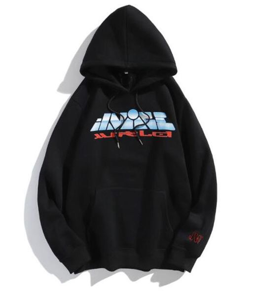 

printed hooded sweater men's autumn and winter letter print loose pullover hooded sweater us s-xl, Black