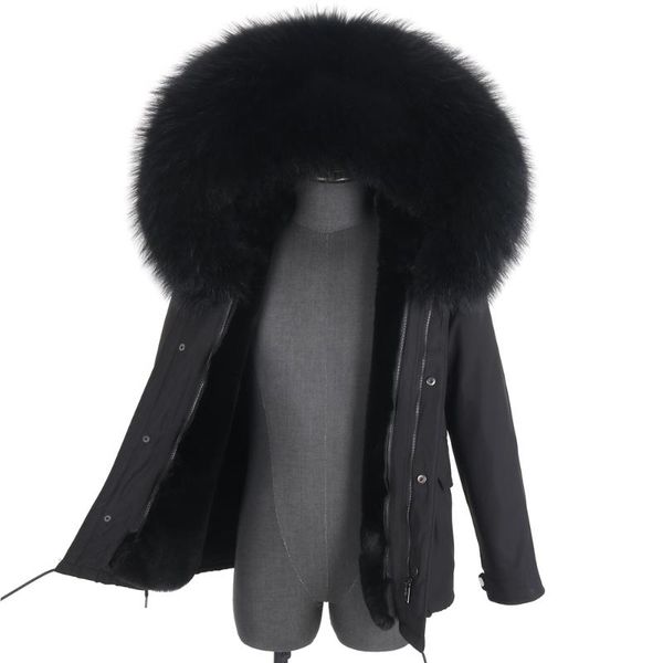 

7xl men winter waterproof jacket real fur collar short parka big natural raccoon fur collar outwear warm raccoon lining male, Black