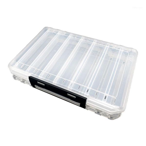 

double sided fishing lure boxes hooks baits tackle container portable fishing accessories foldable plastic storage holder #n1