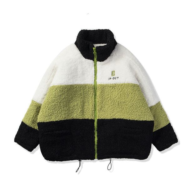 

recent 2021 new winter arrivals released man's fleece coat port youth tide thick cotton colour blue charcoal clothes fule, Black