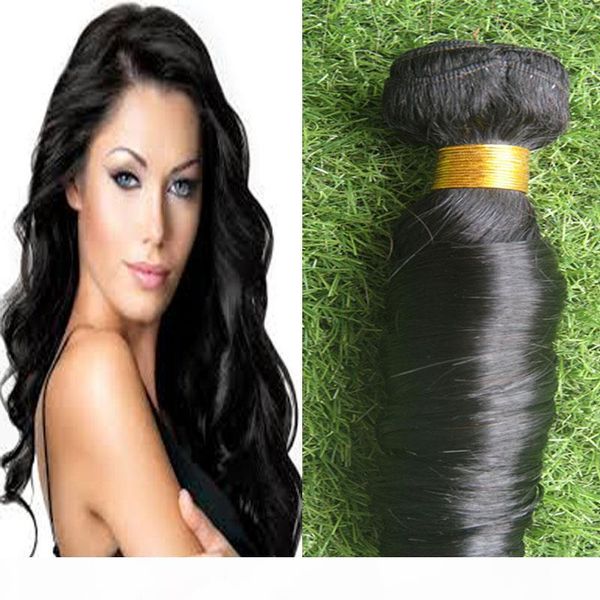 

brazilian loose wave bundles human hair weft natural black color remy hair extensions can be dyed ing