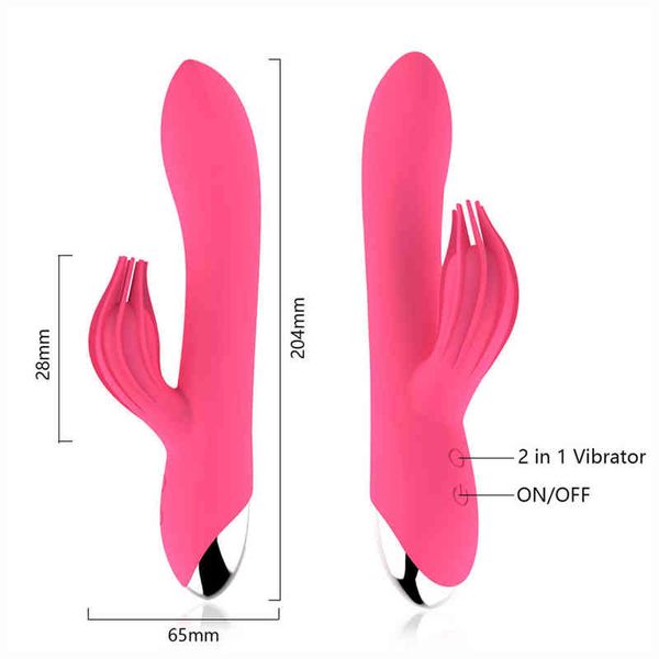 NXY Dildo Buon prezzo Realistico Vibratore di coniglio Giocattolo del sesso Dildo per massaggio con bacchetta Donna Coppia Panty per adulti g Stimolazione del punto 0105