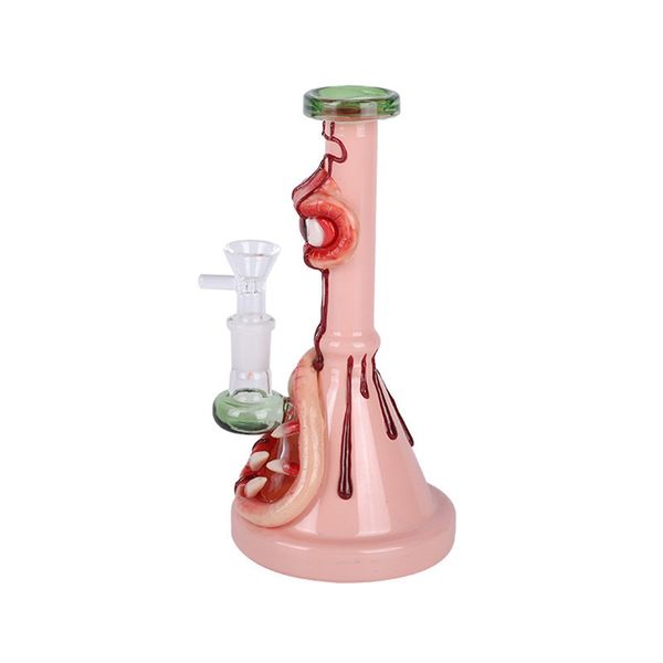 Nuovo design 3D bong in vetro a forma di occhio di sangue da 10 pollici in vetrosilicone tubo dell'acqua creativo narghilè olio dab rig