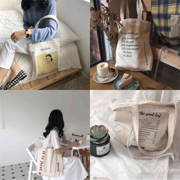 

nxy shopping bags 1pc women canvas shoulder s students book cotton cloth hand tote for girls new 0209