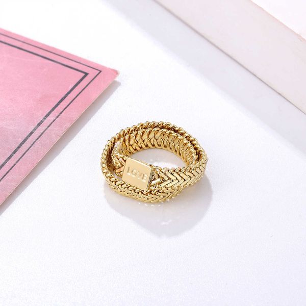 

zhifeng multi layer winding chaoren women's fashion simple net mahogany ring, Silver