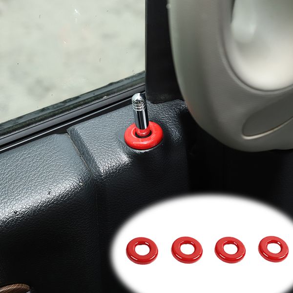 Красный замок дверной штырь Кольцо отделки украшения обложки ABS 4PC для Dodge Ram 1500 2010-2020