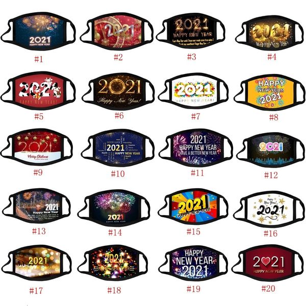

20 dustproof 2021 styles new year festival face mouth cover reusable washable protective mask colorful printing fes