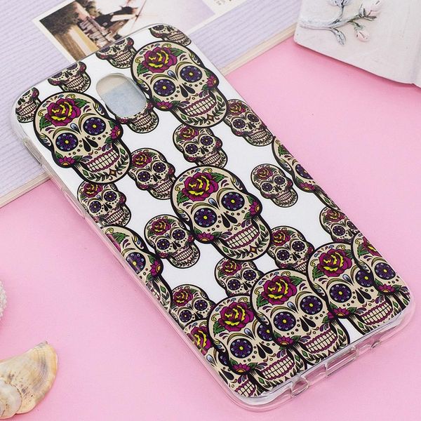 

for galaxy j3 noctilucent imd skull pattern soft tpu back case protector cover