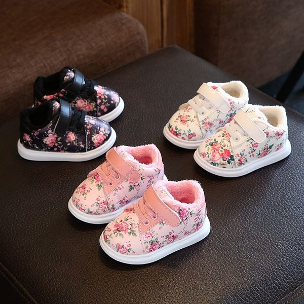 

cute baby girls soft moccasins shoes autumn white flower children sneakers toddler kids newborn first walkes antislip 201112, Black