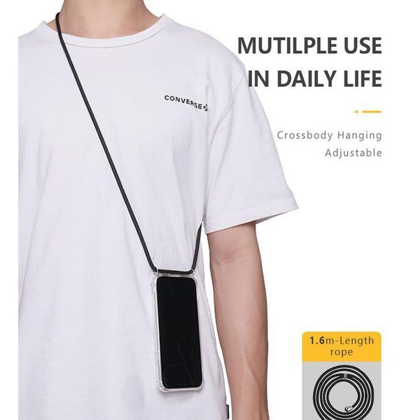 

kjoew cord chain transparent soft phone case for iphone 11 pro xs max xr x 7 8 6 6s plus carry qyldea