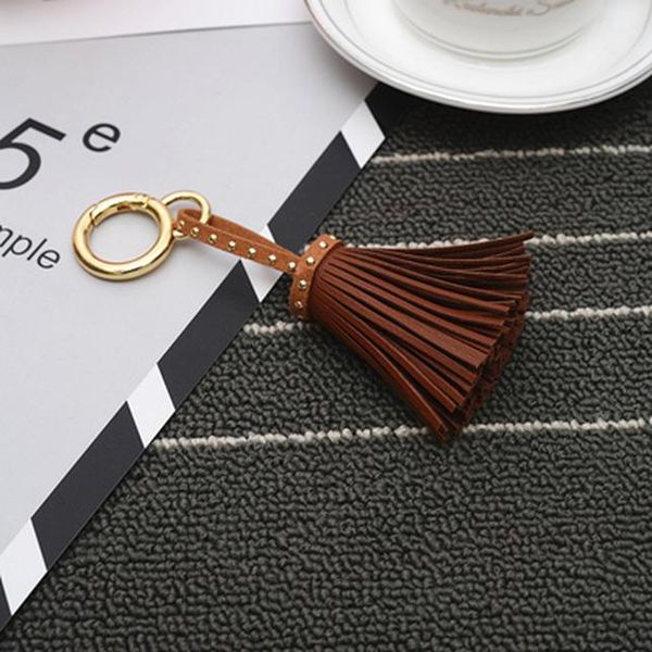 

new leather tassels key chain with one tassels for car keychain bag key ring holder accessory jewelry eh822 h wmtfoo, Slivery;golden