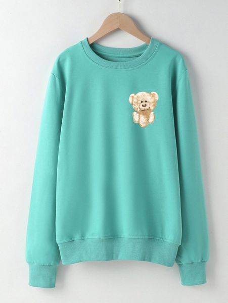 

cartoon bear graphic drop shoulder sweatshirt w4nx#, White;black