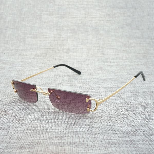 

2021 new oval rimless c wire sunglasses men small lens sun women clear glasses metal frame oculos gafas for summer 1vde, White;black