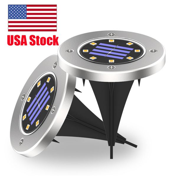 

usa stock(16pack) solar powered ground light waterproof garden pathway deck lights with 8 led lamp for home yard driveway lawn road
