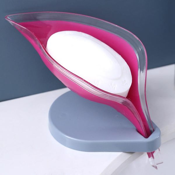 

leaf soap holder bathroom shower soap dish wall shelf plastic bath tray shower plates soap storage box with drain wholesale q sqchgl