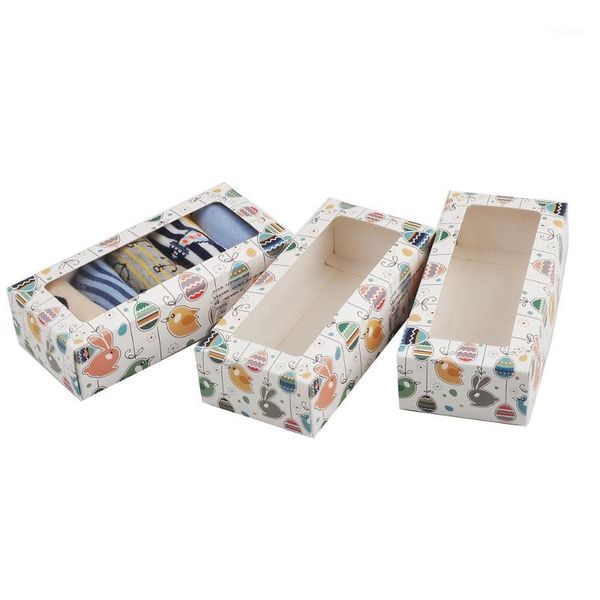 

missye store10 pcs christmas socks underwear box colorful paper box gift towel packaging with window for christmas gift1