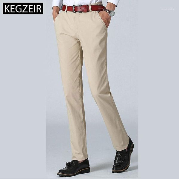 

kegzeir 2018 new design summer mens pants brand clothing loose casual men trousers straight khaki men chinos pants plus size1, Black