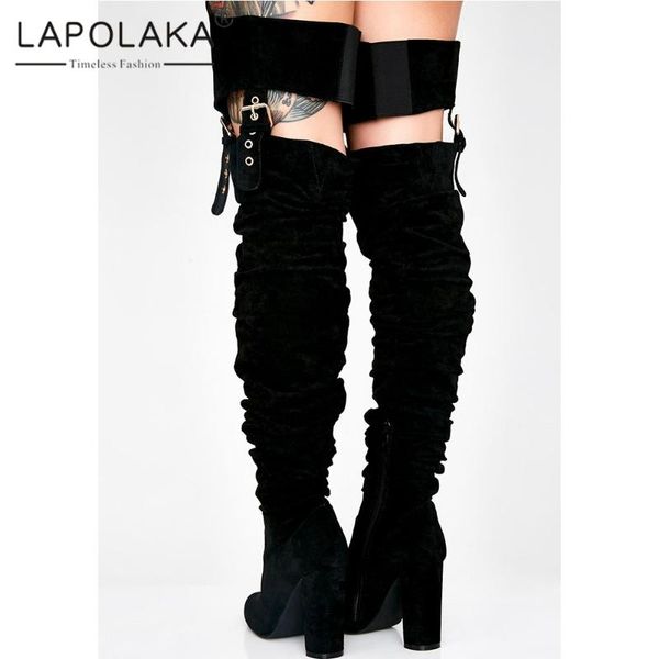 

lapolaka 2020 new fashion plus size 47 design customized boots woman shoes high heels concise fashion trendy fetish boots ladies, Black